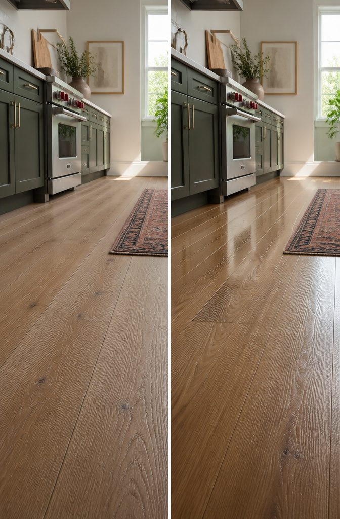CoreTec Cairo Oak vs Calypso Oak: 6 Key Comparison Areas 4 Thickness comparison of Cairo Oak and Calypso Oak flooring.
